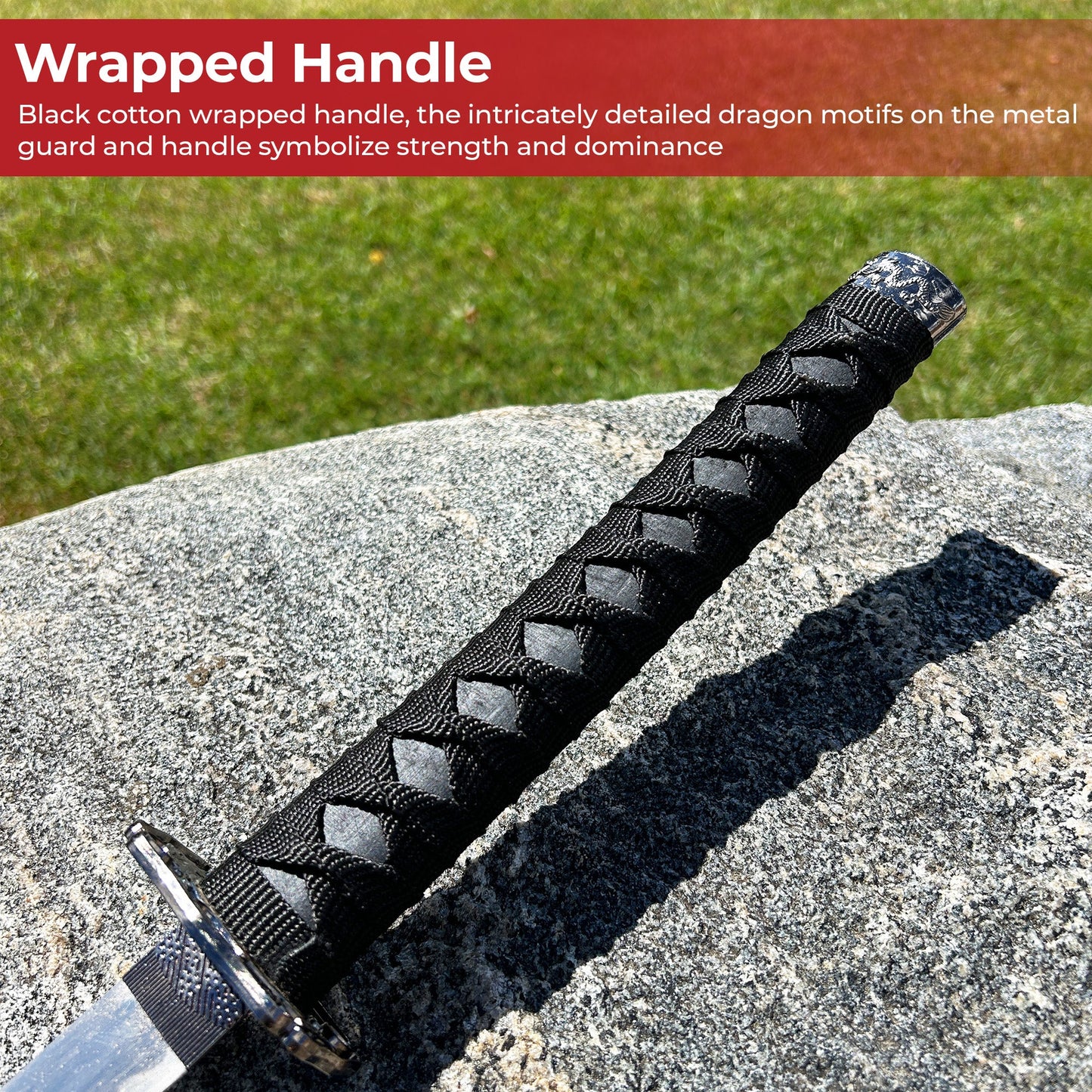 Dragon Black Matte 440 Steel Samurai Sword Katana Set of 3