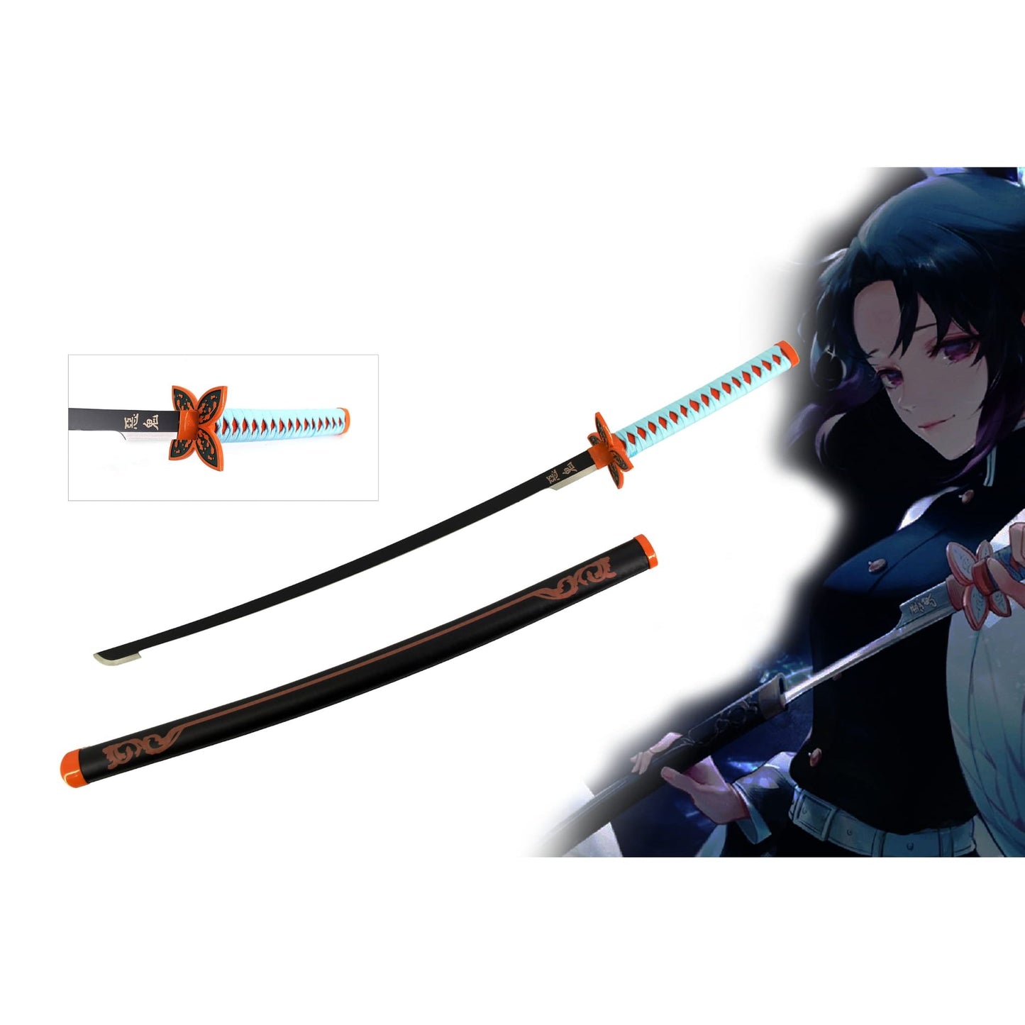 Demon Slayer Shinobu Black Metal Katana Sword