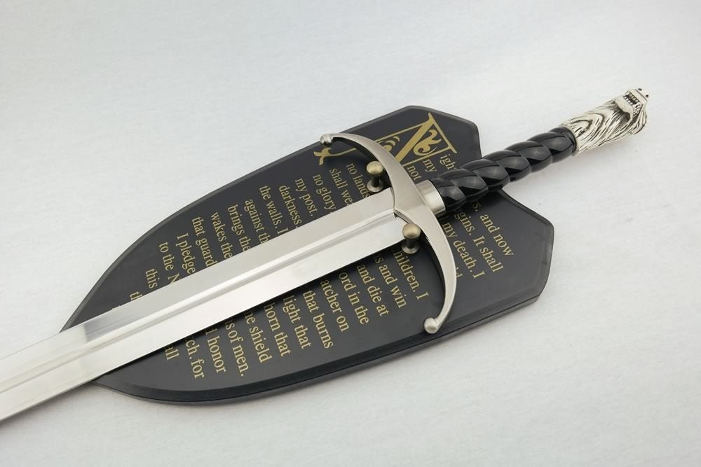 Game of Thrones Jon Snow Direwolf Metal Sword with Plaque