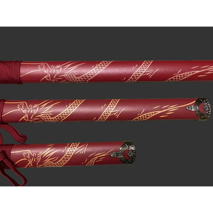 Dragon Red 440 Steel Samurai Sword Katana Set of 3