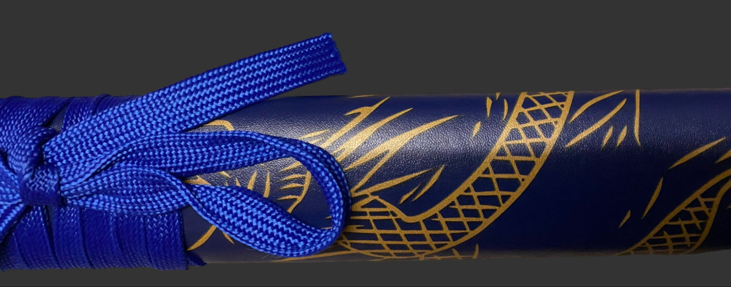 Dragon Blue 440 Steel Samurai Sword Katana Set of 3