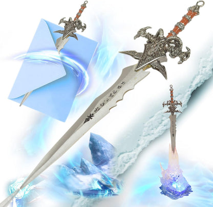 World of Warcraft Frostmourne Runeblade Style Letter Opener With LED Base