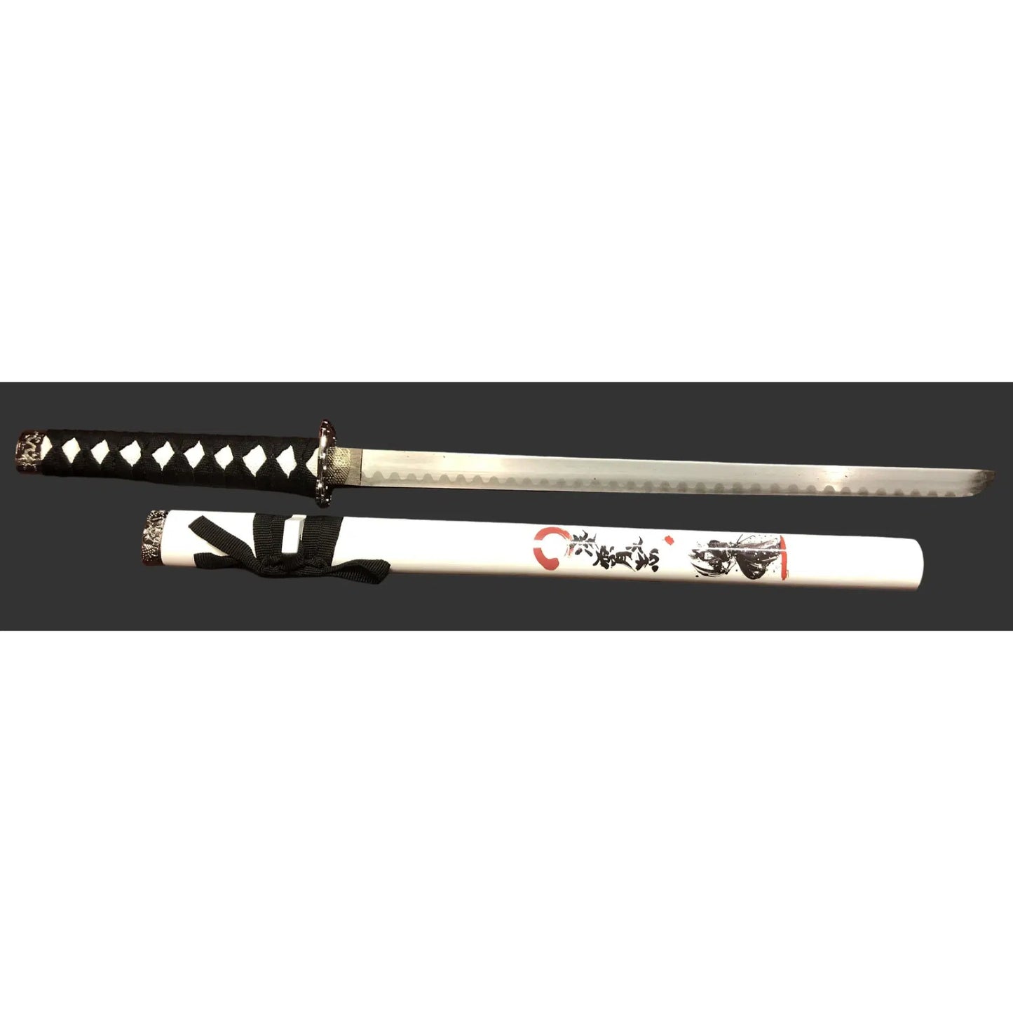 White & Black Steel Samurai Katana Set of 3