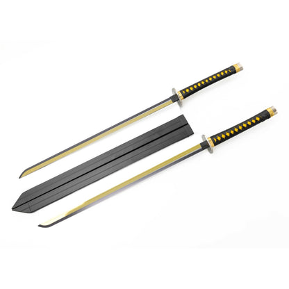 Deadpool VS Wolverine Twin Metal Katana Swords with Back Sheath Holder