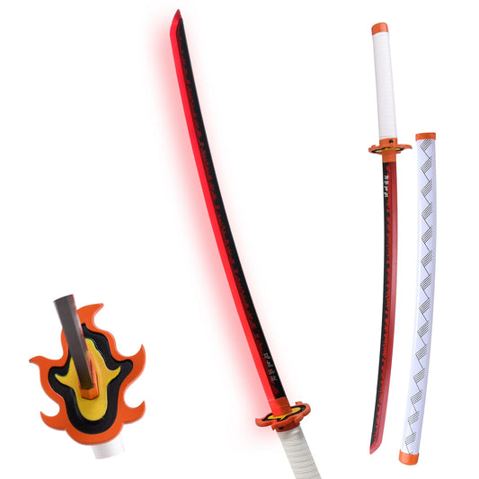 Demon Slayer Kyojuro Rengoku Metal Katana LED Sword