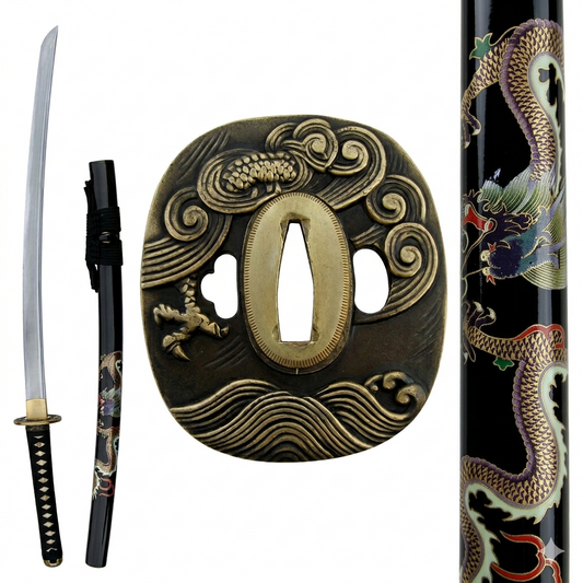 Kōyō Handforged Katana in 1095 Clay Tempered Tsuba Metal Sword