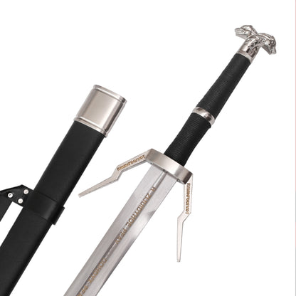 The Witcher 3 Geralt's Silver Sword Diagonal Guard Damascus Metal Sword