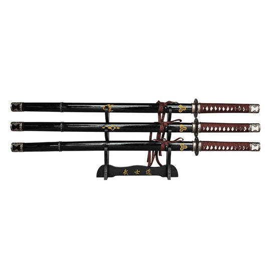 Kill Bill Hattori Hanzo Triple Display Set Metal Katana's