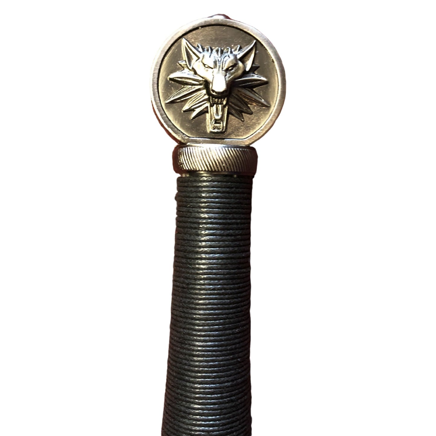 The Witcher 3 Geralt's Silver Horizontal Guard Wolf Pommel Damascus Metal Sword