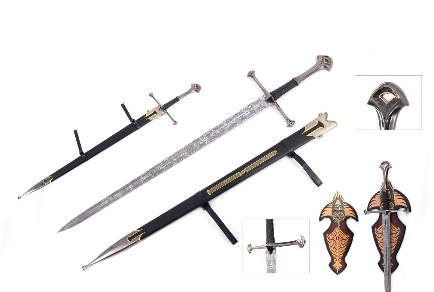 Lord of the Rings Sword of King Elessar Aragorn Anduril Metal Sword With Wall Plaque Exclusive Editon