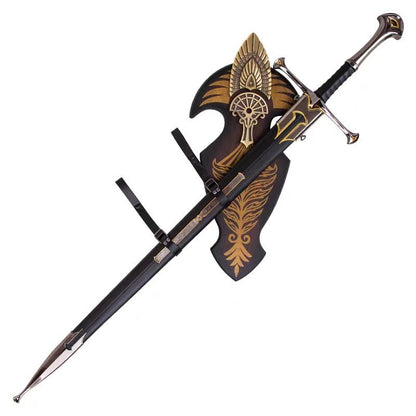 Lord of the Rings Sword of King Elessar Aragorn Anduril Metal Sword With Wall Plaque Exclusive Editon V2