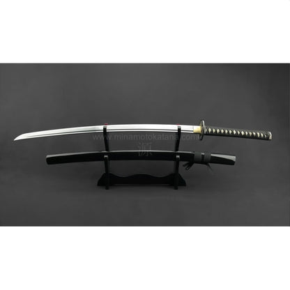 Deluxe Warrior's Rage (Black) Hand Forged In Clay Tempered 1060 Metal Katana Sword