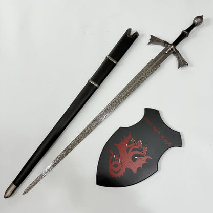 House of Dragon Dark Sister Sword of Daemon Targaryen Metal Sword with Plaque and Sheath